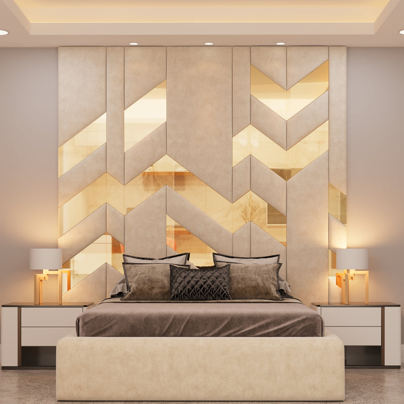 high headoard with floor standing headboard
