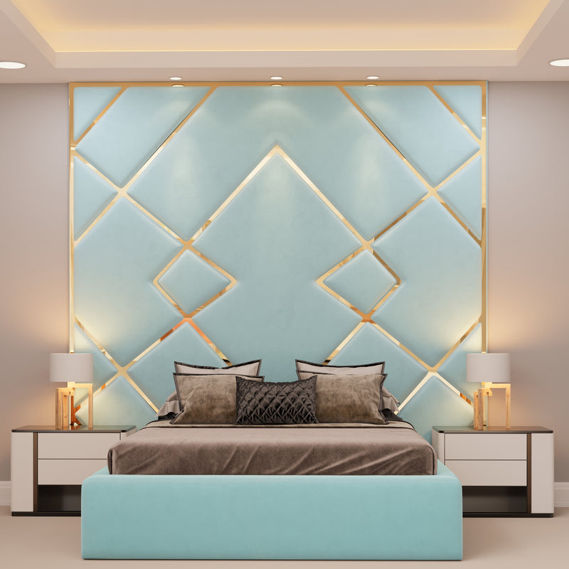 Lavelle storage bed with wall mounted headboard