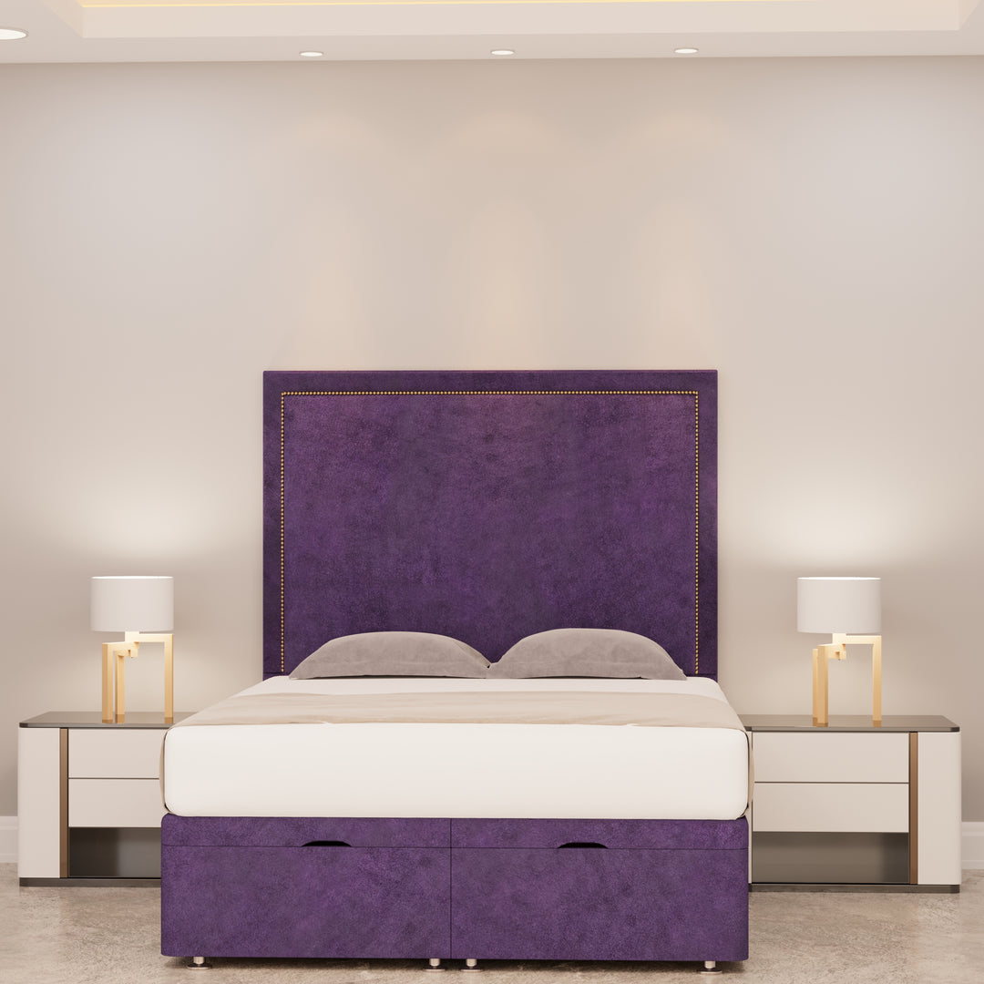 ottoman storage bed frame with high headboard